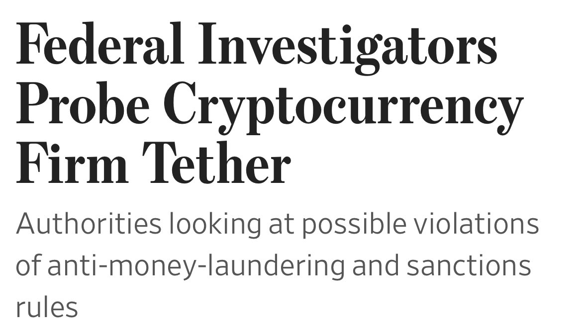 TomarManinder's tweet image. 🚨 🚨 WSJ posted a news about latest investigation on USDT owing to allegations of violating anti-money laundering and sanction rules, #paoloardoino refuted that this is an old matter with WSJ is trying to bring up.

#USDTETHER #usdt