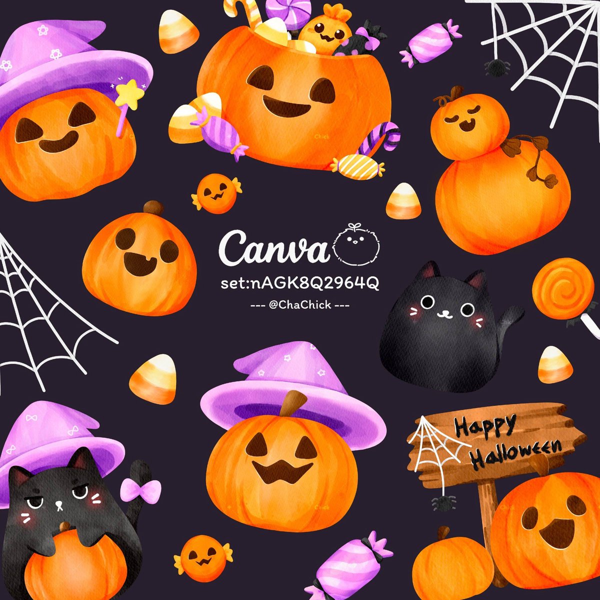 ChaChickk's tweet photo. ฟักทองต้อนรับฮาโลวี้นนนน 🌙
🎃 Canva Pro Element : set:nAGK8Q2964Q

#canvaelement #canva #Halloween https://t.co/e0AfIb2D6G