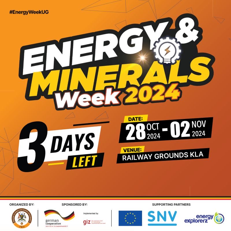 bamwinejnr's tweet photo. Only 3 days to go until Energy & Minerals Week 2024.
📍 Railway Grounds, Kampala
🕜 Oct 28 – Nov 2, 2024
Join us for insights on sustainable energy and mineral resources. @EnergyExplorerz
#EnergyWeekUG
#EnergyWeekUG2024 https://t.co/HbHlngpDD9