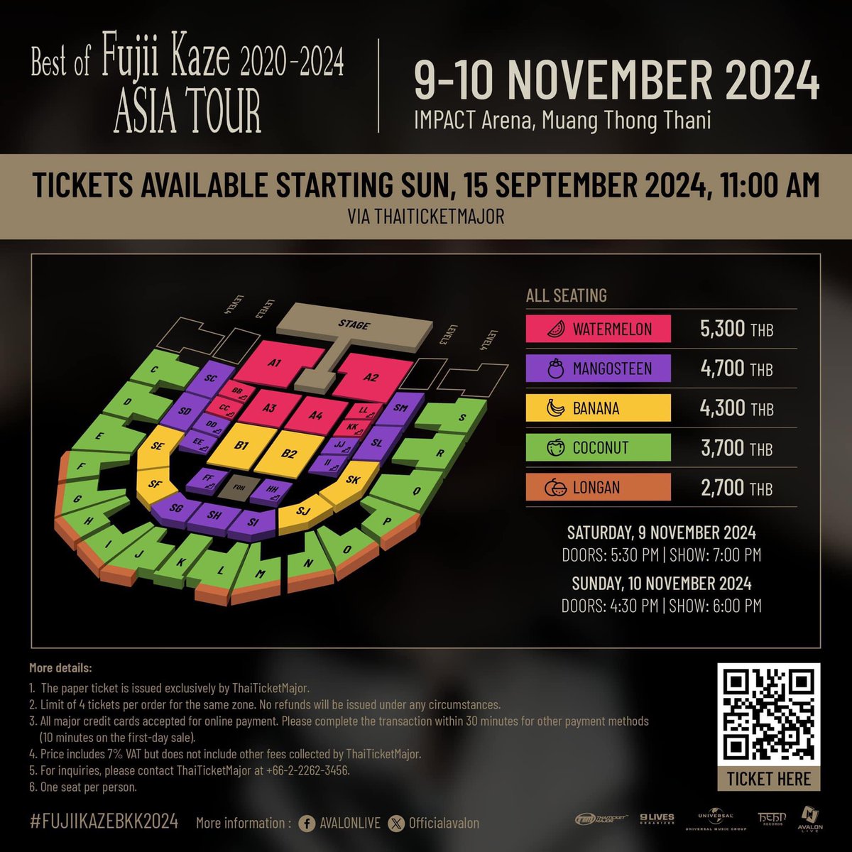 mustmilo's tweet photo. want to sell #FujiiKazeBKK2024 

✿ SAT 09NOV (A4)
✿ watermelon | row AA | seat 2X
✿ price 5995.-
ㅡ
✿ ที่นั่งแถวแรกติดสเตจรอง
✿ รับมัดจำหรือผ่อนจนกว่าจะถึงวันงาน
✿ ค่าบัตร+ค่าธรรมเนียม+ค่าจ้างร้านกด
✿ นัดรับ bts สำโรง-อโศก | mrt | central bangna | mega bangna https://t.co/e1ZzdzABUN