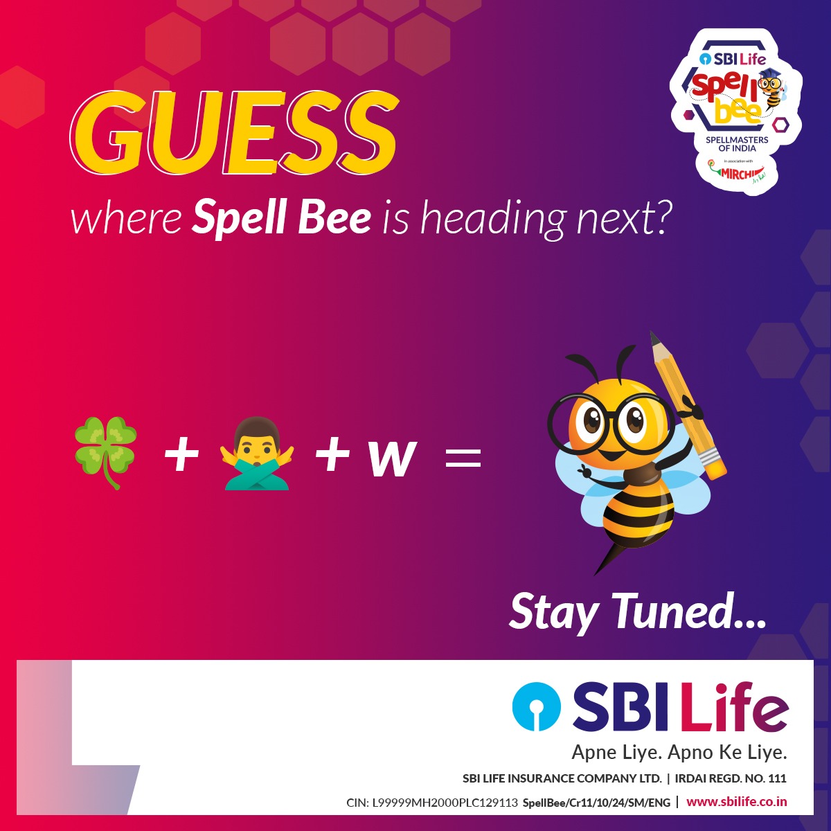 SBILife's tweet photo. The hive is alive! Can you guess where Spell Bee has flown this time? Comment below and stay tuned for the big reveal!
#SpellBee #Spellbound #SpellMaster #SpellMasterSpellBee #SpellingCompetition #SBILife #ApneLiyeApnoKeLiye https://t.co/uJBYqLIuHz