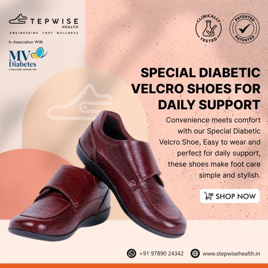 Convenience meets comfort with our Special Diabetic Velcro Shoe. Easy to wear and perfect for daily support, these shoes make foot care simple and stylish.
#DiabeticFootwear #VelcroShoe #StepwiseHealth
Shop Now: stepwisehealth.in/.../special-di…