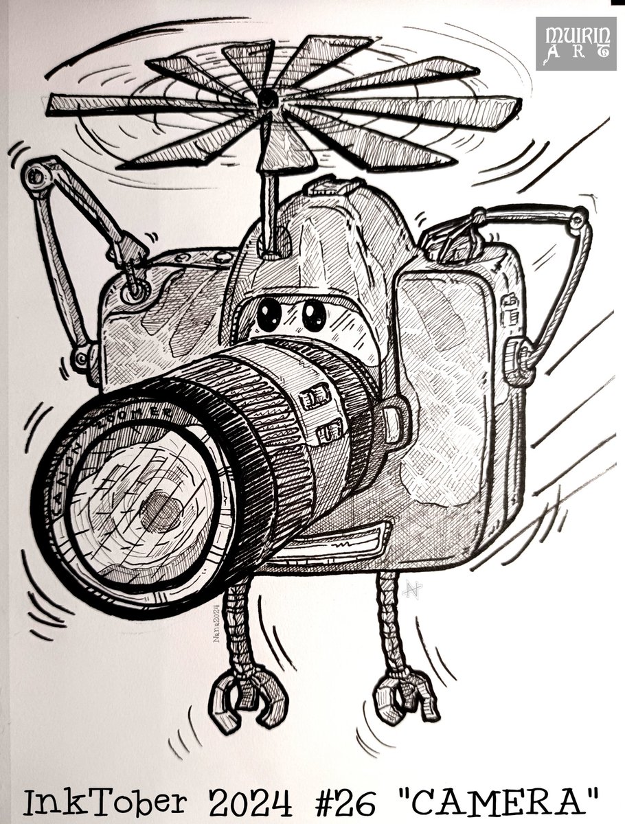 NanaHonkonen's tweet image. #Inktober2024 #26 &quot;CAMERA&quot;
#PigmaMicrons on #sketchbook

#camera #inktobercamera #robots #muirinartinktober2024 #muirinartrobots #drawingchallenge #drawing #draw #art #arte #illustrations #inktober #finland #suomitaide #suomi #taide #inktoberfinland @inktober @DrawMeARobot