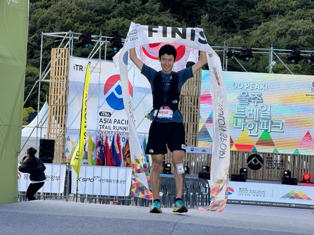 Dogsorcaravan's tweet photo. 長田豪史 Goshi Osada (JPN) が9:27でアジアパシフィックトレイルランニング選手権、ロング80kmを男子24位でフィニッシュ。 #APTRC2024 #Ulju #ITRA https://t.co/42g7ZnBGxL