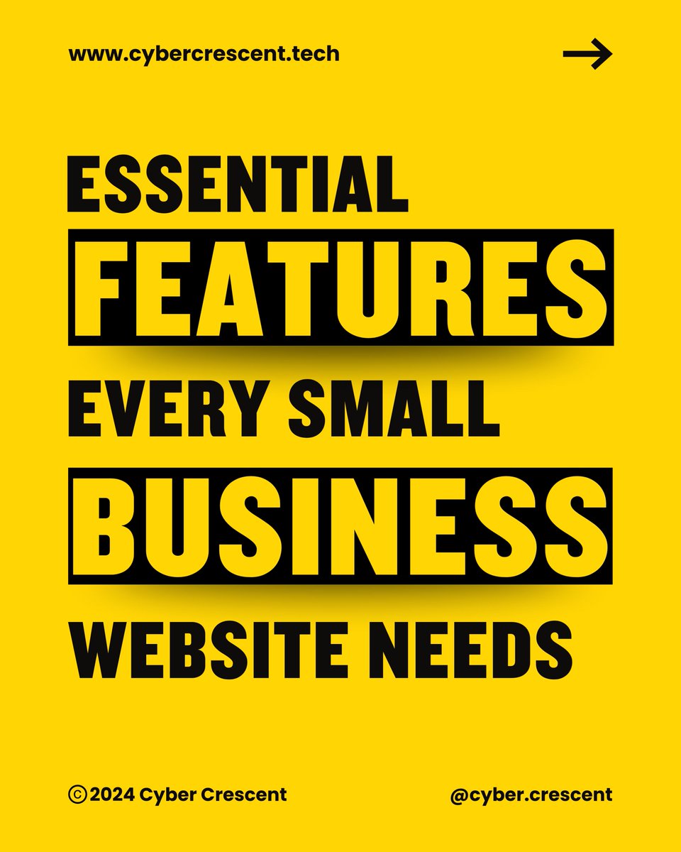 cyber_crescent's tweet image. Swipe to uncover the must-have features every small business website needs to succeed online. Don&apos;t let your site miss out on its full potential!
#SmallBusinessWebsite #WebEssentials #CyberCrescent
📞 84465 84399
🌐 cybercrescent.tech
📧 Contact@Cybercrescent.Tech
#Website