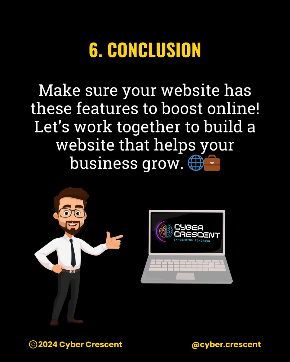 cyber_crescent's tweet image. Swipe to uncover the must-have features every small business website needs to succeed online. Don&apos;t let your site miss out on its full potential!
#SmallBusinessWebsite #WebEssentials #CyberCrescent
📞 84465 84399
🌐 cybercrescent.tech
📧 Contact@Cybercrescent.Tech
#Website