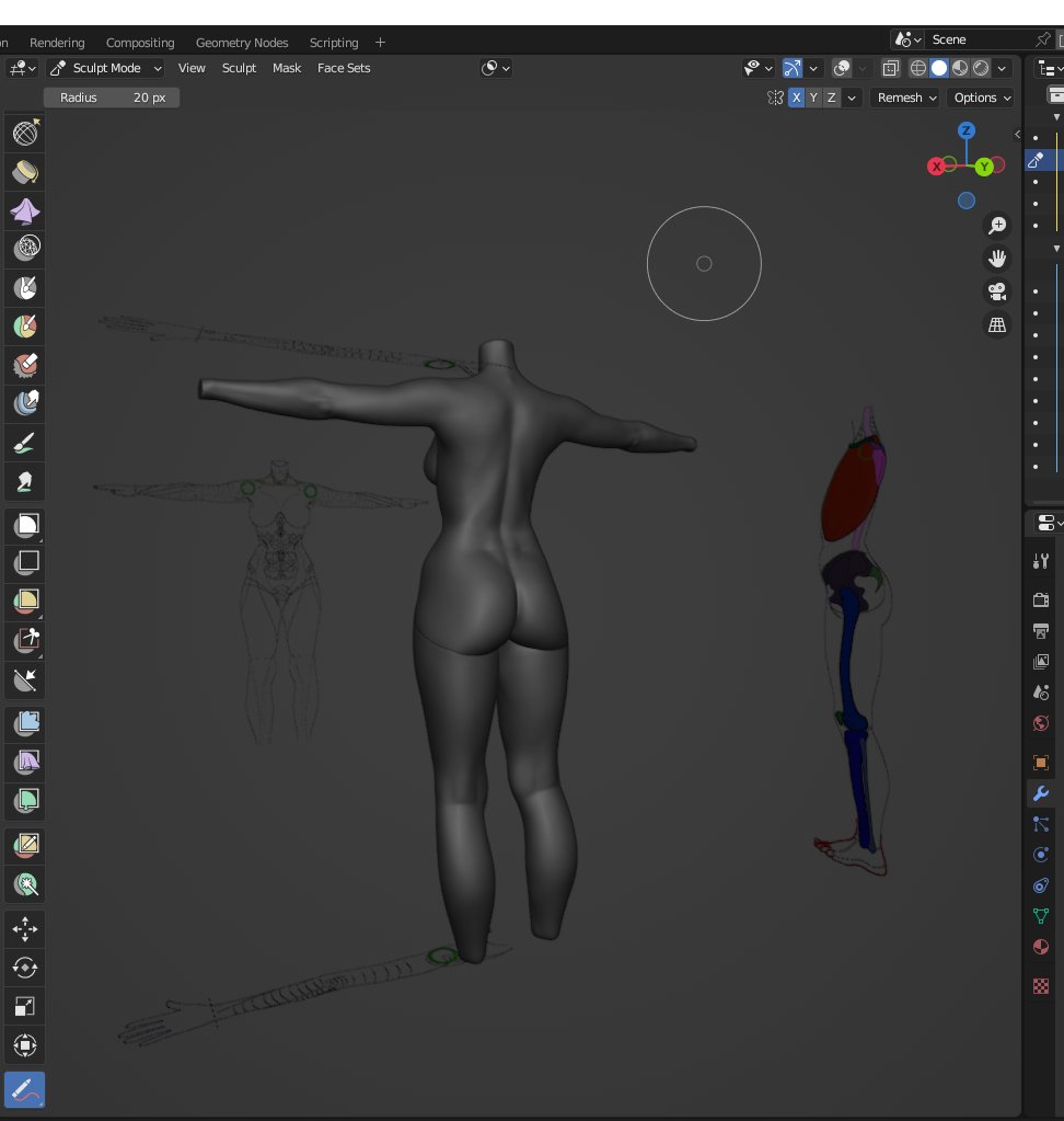 tevrashaiVR's tweet photo. After scrapping approx 200 models since 2021, i took leave to teach myself anatomy &amp; created my own reference photos w/ as accurate of measurements as i possibly could. i spent months creating turn around sheets w/ my newfound knowledge &amp; here is 5 months progress on a new sculpt https://t.co/Vrz2hqcNuT