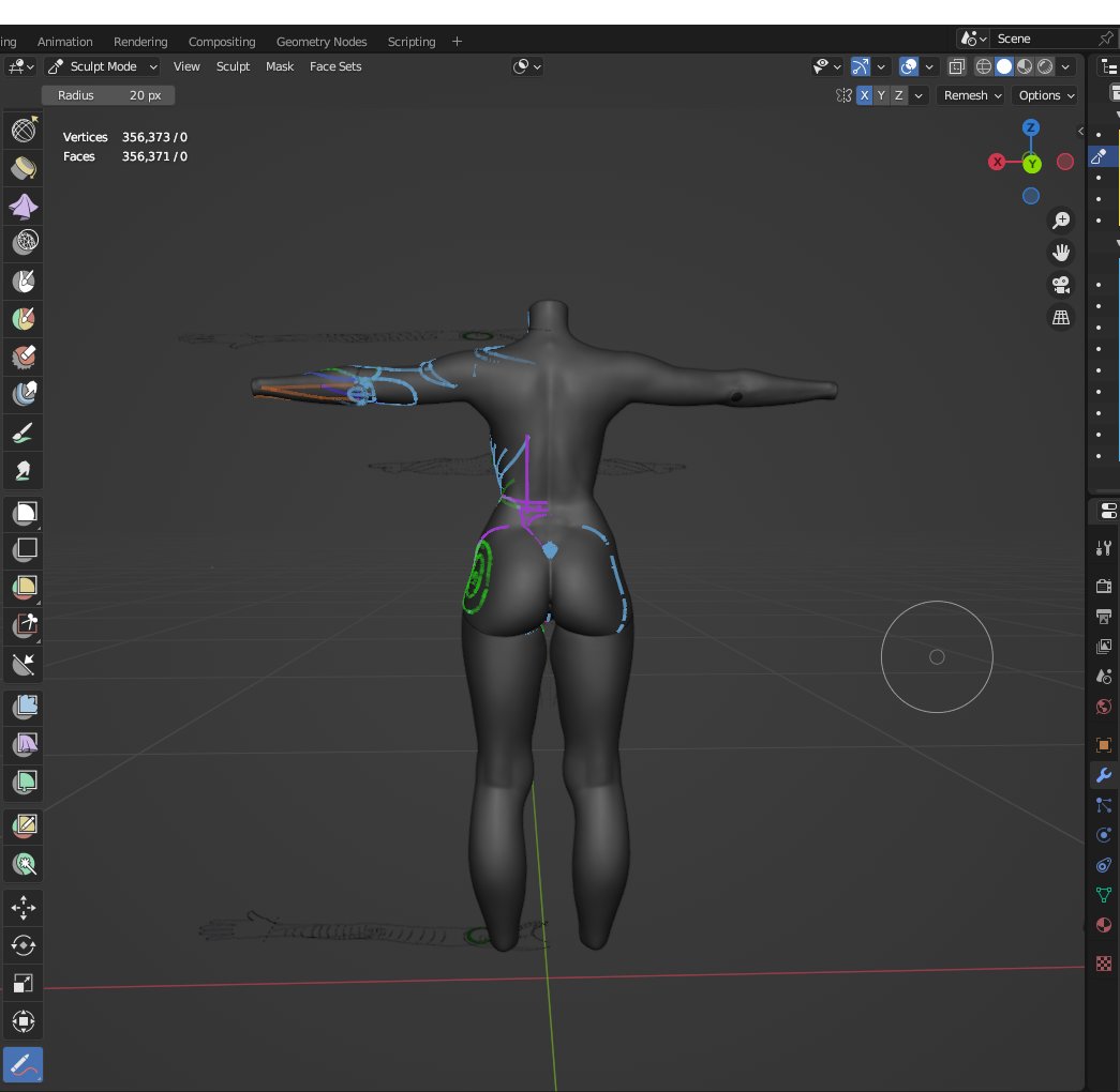 tevrashaiVR's tweet photo. After scrapping approx 200 models since 2021, i took leave to teach myself anatomy &amp; created my own reference photos w/ as accurate of measurements as i possibly could. i spent months creating turn around sheets w/ my newfound knowledge &amp; here is 5 months progress on a new sculpt https://t.co/Vrz2hqcNuT