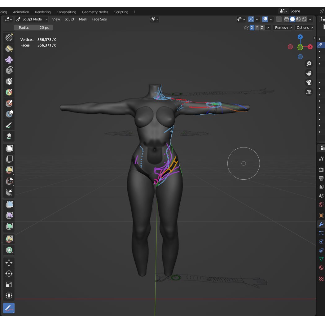 tevrashaiVR's tweet photo. After scrapping approx 200 models since 2021, i took leave to teach myself anatomy &amp; created my own reference photos w/ as accurate of measurements as i possibly could. i spent months creating turn around sheets w/ my newfound knowledge &amp; here is 5 months progress on a new sculpt https://t.co/Vrz2hqcNuT