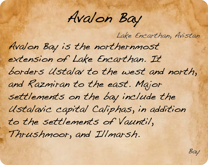 GolarionToday's tweet photo. Avalon Bay, Lake Encarthan, Avistan
https://t.co/1voY6qZRio
#AvalonBay #Ustalav #Razmiran #Caliphas #Vauntil #Thrushmoor #Illmarsh https://t.co/Mo3a2K7yxf
