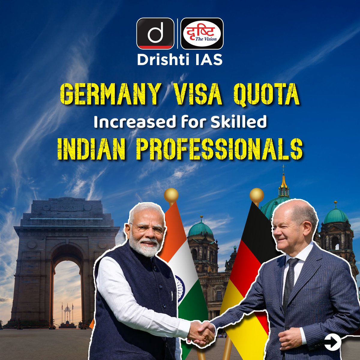 drishtiiaseng's tweet image. Read about the Germany Visa Quota!

#DrishtiDailyBrief #GermanyVisa #VisaQuota #IndianProfessionals #PrimeMinister #IndianWorkers #GermanBusiness #India #Geramany #UPSC #IAS #DrishtiIAS #DrishtiIASEnglish