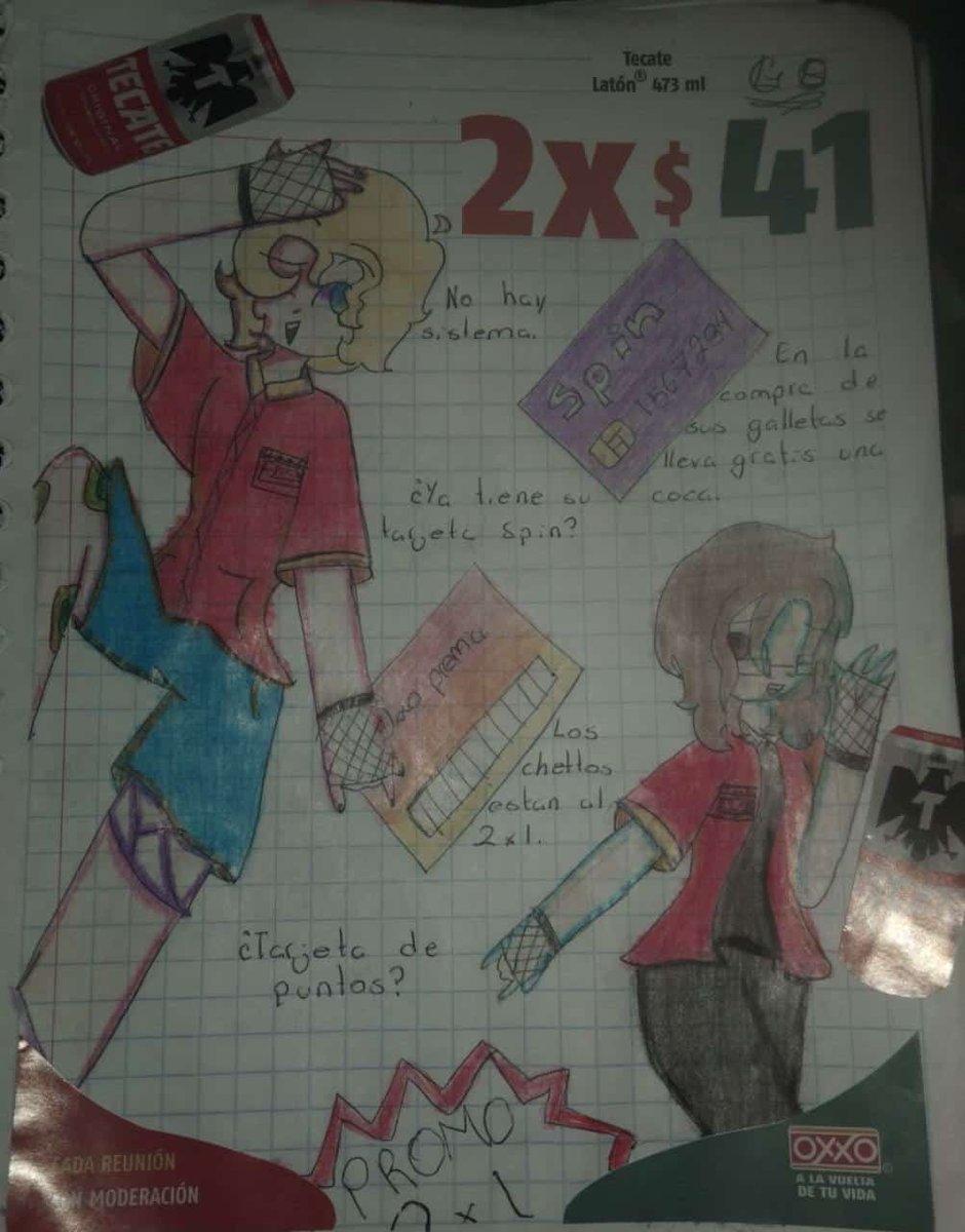 Hola regrese jsjsjs, vengo a dejar este dibujito a <a href="/Ormy_day/">Ormy</a> de el en Oxxo 🐱 tengo más dibujos pero no recuerdo dónde los deje- por lo mientras dejo este jsjsjs, chaus (no seremos familia de sangre pero si somos familia Oxxo XDDDDD).