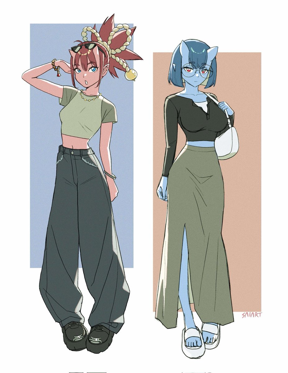 SairamGtzArt's tweet photo. Twins day out! Feat Akane and Aome ❤️💙
#art #artist #oc #originalcharacter #oni #onigirls #redoni #blueoni https://t.co/JBjeYLCi8R