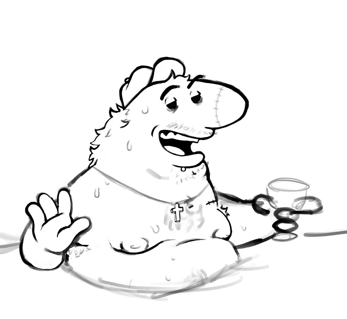 started drawing the iconic hot tub scene #wip #charliedompler #smilingfriends