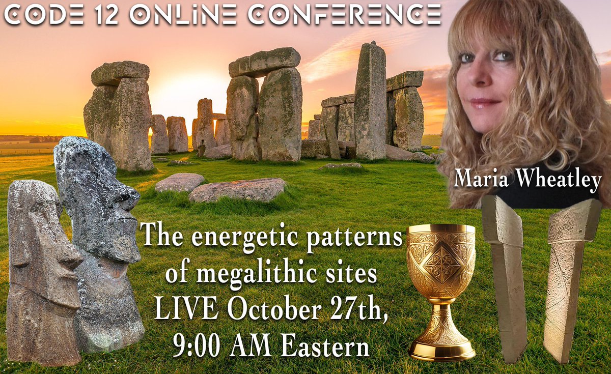MTittlHathor's tweet image. Maria Wheatley is making the invisible visible at these #megalithic sites this weekend for a live conference only at #Code12 Online Conference. You won&apos;t want to miss her startling new discoveries.

#stonehenge #ancientcivilizations #hathor