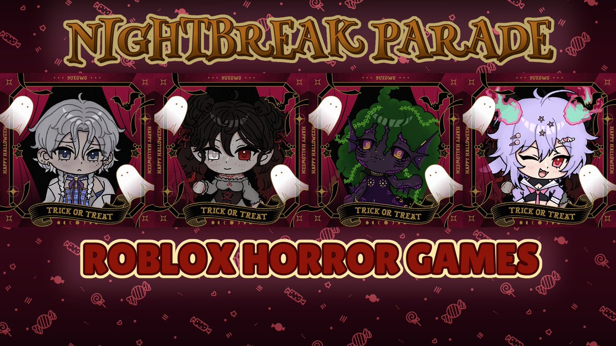 TRICK OR TREAT, DON'T BACKSEAT! HEARTBEAT RISING, IT'S TIME TO STREAM!🍬🎃👻🪦

The dorm leaders will be playing Roblox horror games at 7:30PM PST 

Link below! ⤵︎