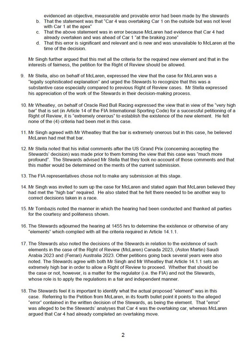 SoyMotor's tweet photo. 🚨OFICIAL:

La FIA rechaza la petición de McLaren del derecho a revisión de la sanción a Norris en Austin.

El británico mantiene los cinco segundos de penalización y Verstappen, por consiguiente, el podio.

#F1 #FIA #MexicoGP https://t.co/bZReVaP8DA