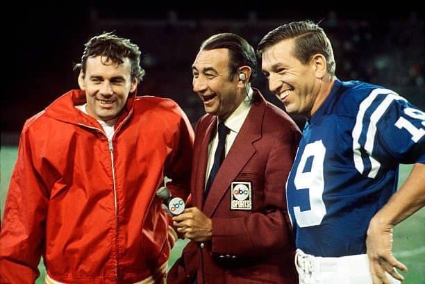 Back when real men played quarterback and real men wore blazers… #NFL <a href="/Colts/">Indianapolis Colts</a> <a href="/Chiefs/">Kansas City Chiefs</a> <a href="/ABC/">ABC News</a>