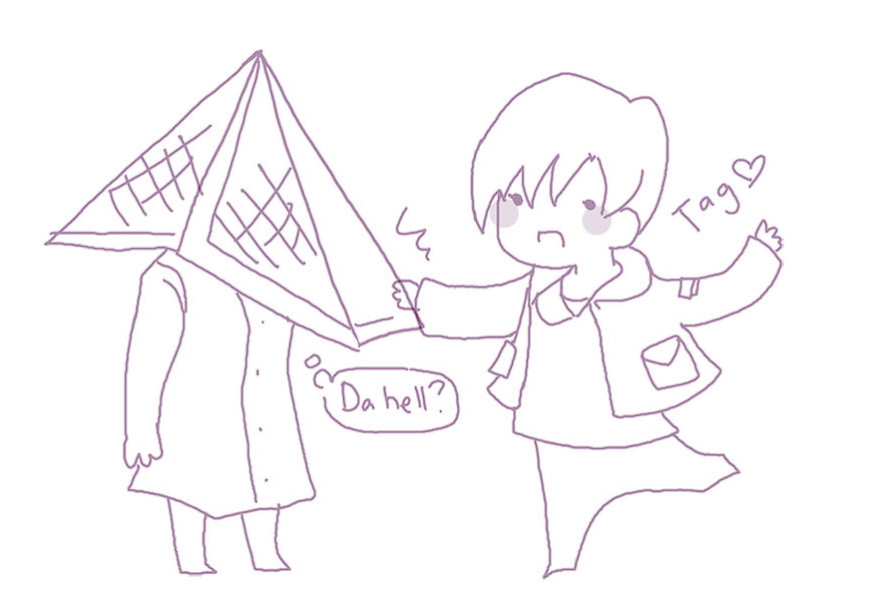 Revisted my super old artworks of pyramid head. Nothing's changed. Just my skill level LMAOOOO  Still pink and fucked