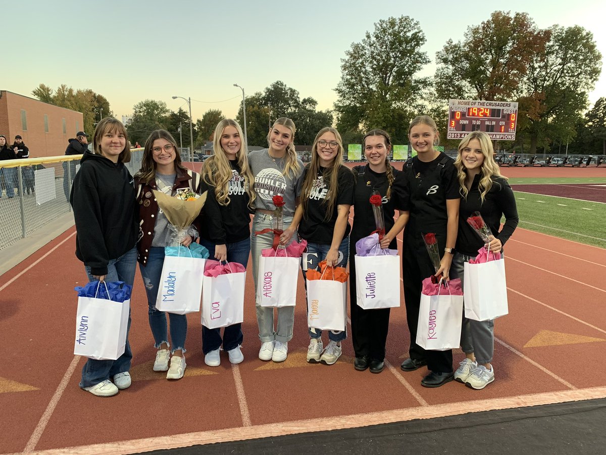 Recognizing our seniors tonight; we are going to miss them. Outstanding group of young ladies!