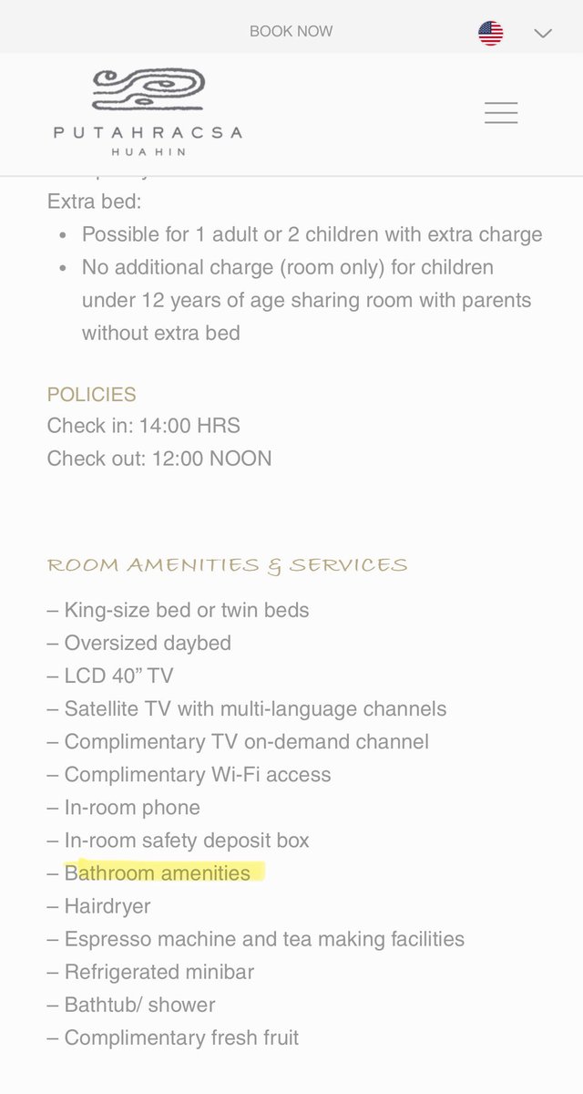 เจอละ รร 5 ดาว ขายยาสีฟัน 20 บาท ที่จริงไม่มียาสีฟันให้ไม่น่าเกลียดเท่าการตอบลูกค้าว่า Let me educate you a little bit

ผมถึงกับไปดูว่าในห้องเขียนว่ามีอะไรบ้าง เข้าก็ระบุว่ามี Toiletries เวปตัวเองก็เขียนว่ามี Bathroom amenities แขกจะเข้าใจผิดก็ไม่แปลก แต่มีวิธีตอบที่ดีกว่านี้😂