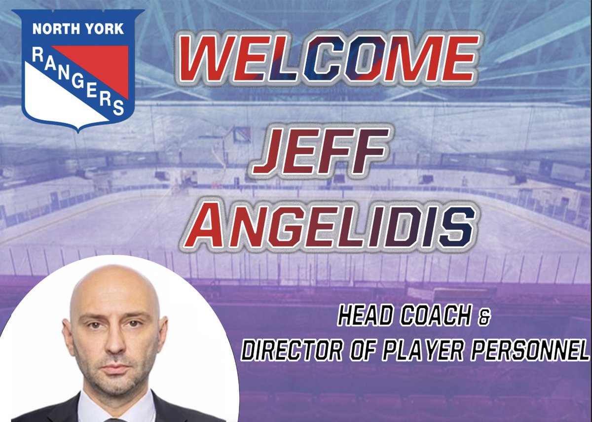 OJHLRangers's tweet image. We are ecstatic to announce the hiring of our new Head Coach Jeff Angelidis. For more information go to northyorkrangersjra.com/theres-a-new-s….