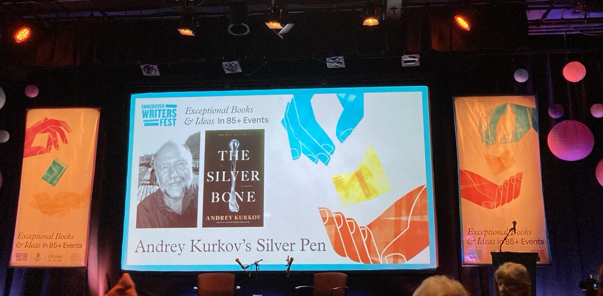 fredacjohnson's tweet photo. Another excellent event ⁦@VanWritersFest⁩ Ukrainian author Andrey Kurkov was so interesting to listen to. https://t.co/YhPYayDr6Y