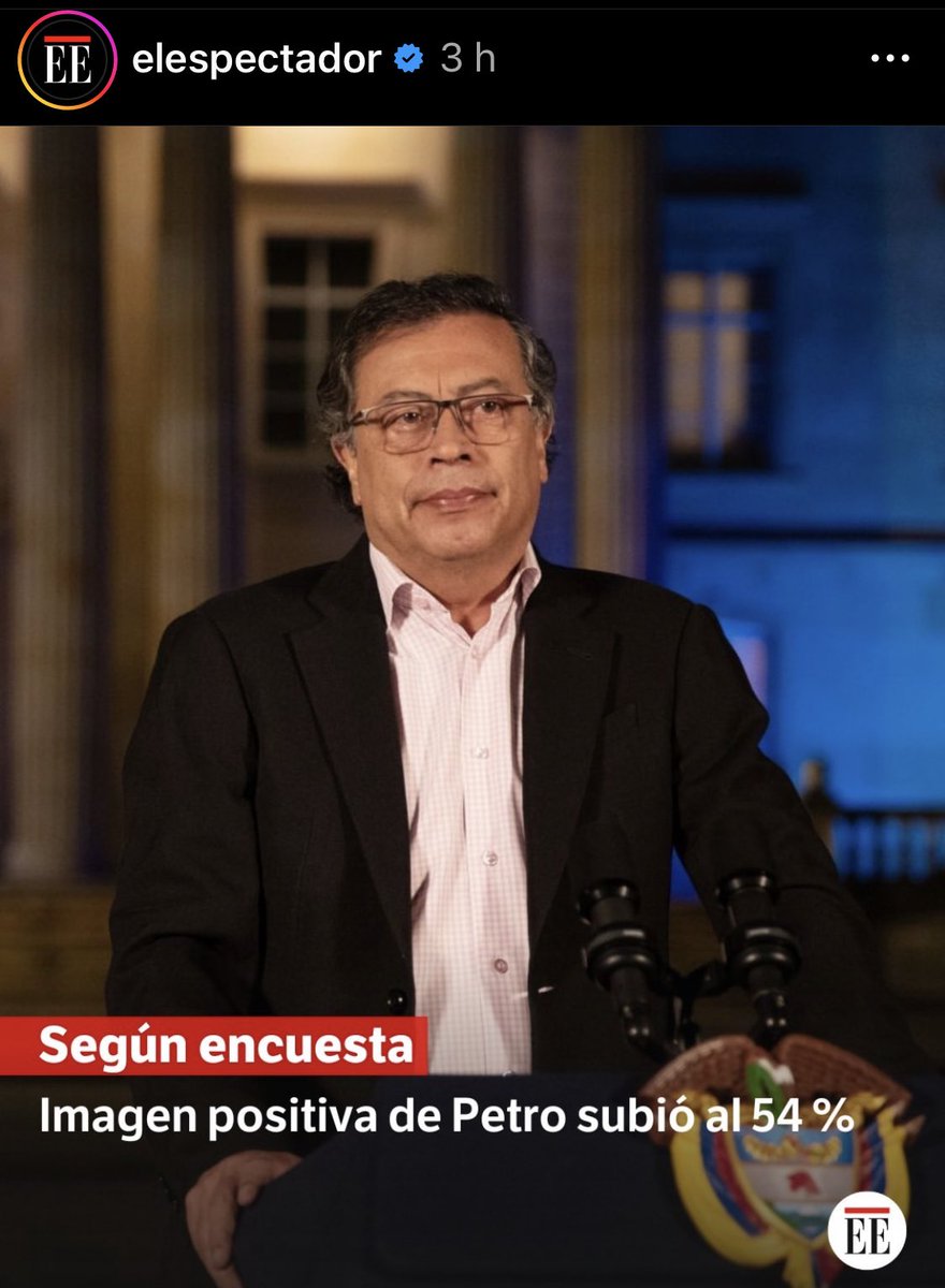 Gustavo Petro fue elegido por el 51% de los Colombianos. 
Hoy su popularidad está en 54%.
Significa que ahora lo valora más gente que en 2022 .
Y llegará al 60% porque sus detractores cada vez tienen menos credibilidad y porque la gente se ha dado cuenta que todo lo que dijeron