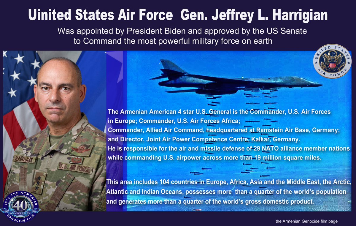 twoinchglass's tweet photo. #Armenians
Meet Gen. Jeffrey Harrigian, the most powerful man on earth. He commands the most powerful nuclear arsenal on Earth. 
He is the guardian of 1/4 of the world population and more than 1/4 of the global gross domestic product.
PS imagine Turkey protected by an Armenian https://t.co/YdmzGPBIkZ