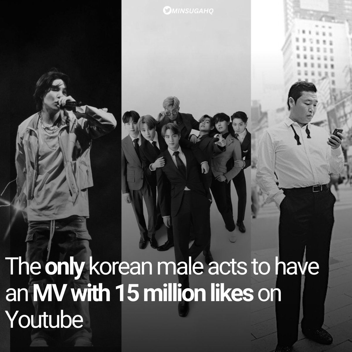 MINSUGAHQ's tweet image. Agust D now joins BTS and PSY as the only K-Male Acts to have a music video reach 15 million likes on Youtube 

#Daechwita15MLikes