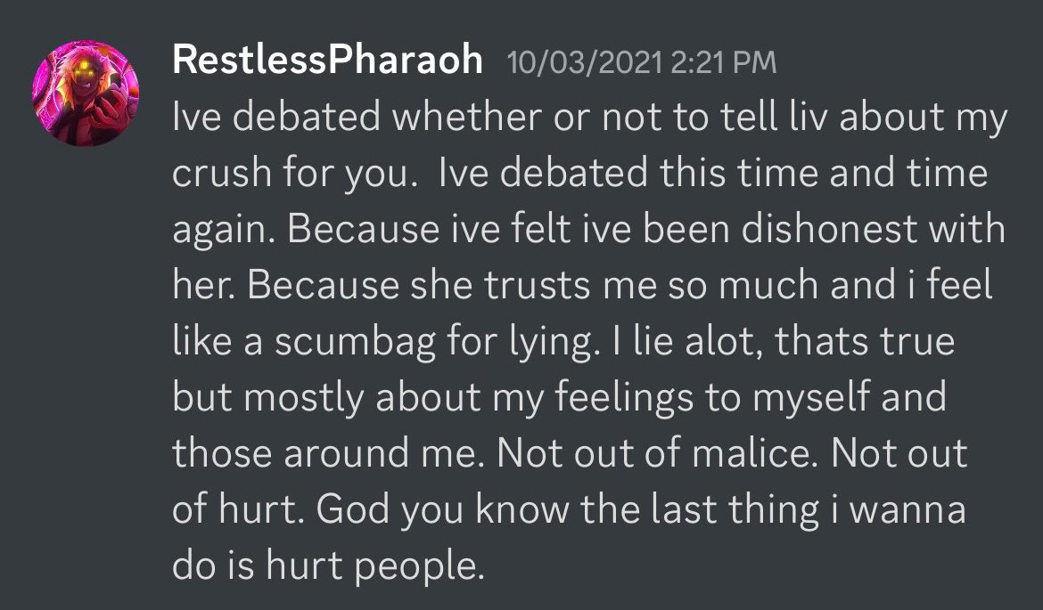 Foxxface_'s tweet photo. It disturbs me still that @/Phantominks aka RestlessPharaoh is still present in this community when he is a known sexual harasser, cheats on his partner repeatedly and has some weird feelings towards teenage characters—
He rebranded but didn’t change his ways https://t.co/ydGhOeUaRA