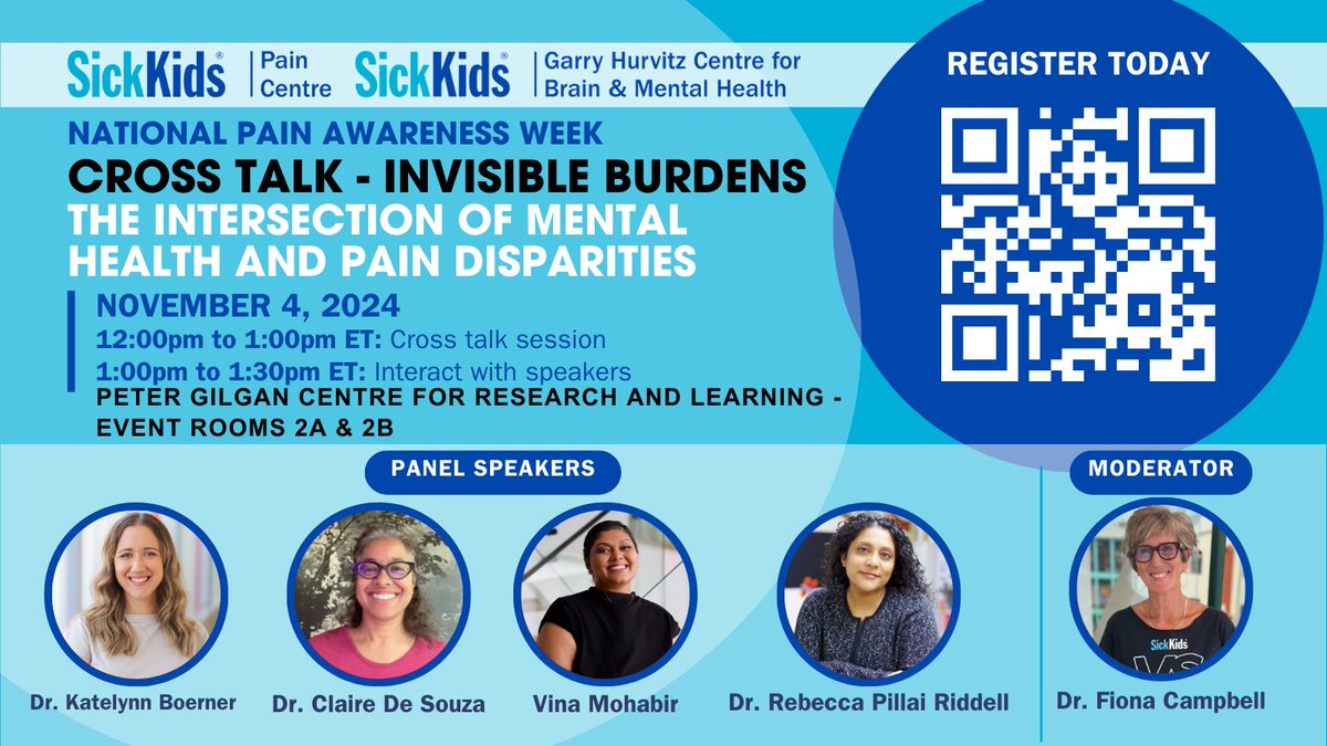 Registered for our cross talk on #MentalHealth and #pain disparities yet? If not, please do so by the end of tomorrow! Registration closes at the end of Oct. 31st. #Register at cvent.me/n7l5eg to reserve your seat! #PedsPain #NPAW2024