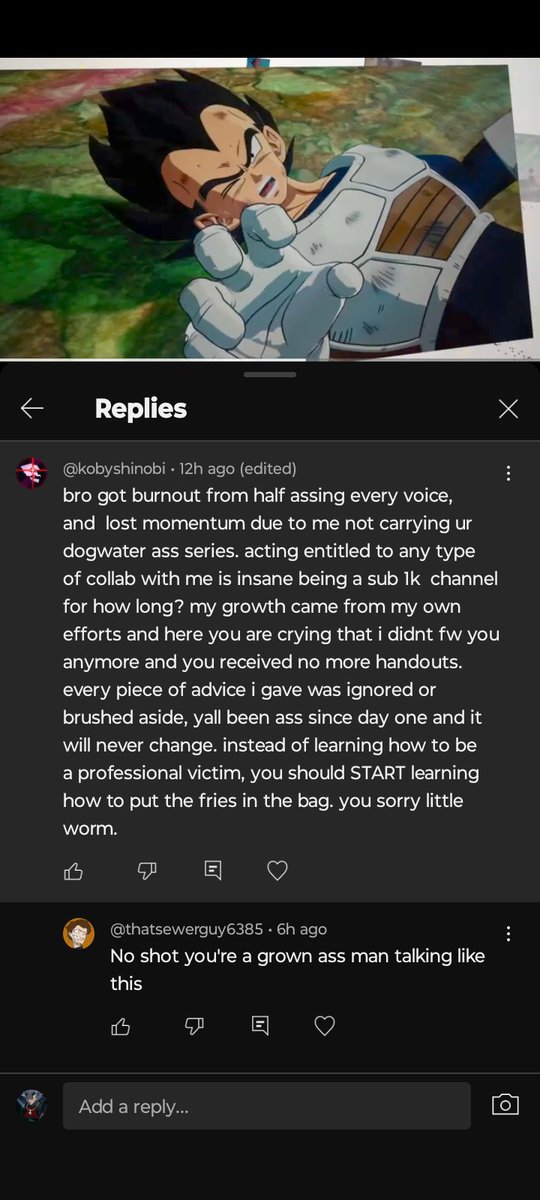 BASEDWRLD4L's tweet photo. yea that's crazy

here's him coping over a video I made abt him.

anyway chat new SZ stream TMRW 😮‍💨🙏🏾 https://t.co/COzHWM2GqB