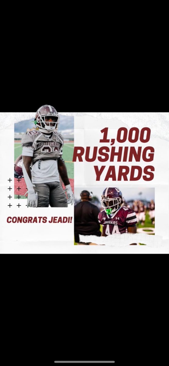 Great win tonight over esm 40-0 end of regular season 7-1 record stats 2 tds 10 tackles 116 yards 5 attempts in one half. Also hit 1,000 yards for the regular season!!!