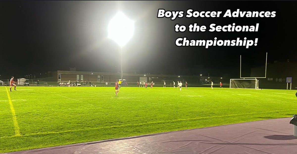 Manteno Athletics (@mhsscores) on Twitter photo We keep going! 💪🏼💪🏼 Boys soccer defeats Bridgeview Universal 5-1 to advance to the SECTIONAL CHAMPIONSHIP on Tuesday.
Goranson ⚽️⚽️🎯
Eldridge ⚽️🎯
J. Foster ⚽️
Arrigo ⚽️
Ziman 🎯
#AllPurpleAllIn <a href="/MantenoStrength/">Manteno HS Strength & Performance Dept.</a> <a href="/MHS_AthBoosters/">Manteno Ath Boosters</a> <a href="/MantenoSoccer1/">Manteno Boys' Soccer</a> <a href="/TDJsports/">Daily Journal Sports</a> We keep going! 💪🏼💪🏼 Boys soccer defeats Bridgeview Universal 5-1 to advance to the SECTIONAL CHAMPIONSHIP on Tuesday.
Goranson ⚽️⚽️🎯
Eldridge ⚽️🎯
J. Foster ⚽️
Arrigo ⚽️
Ziman 🎯
#AllPurpleAllIn <a href="/MantenoStrength/">Manteno HS Strength & Performance Dept.</a> <a href="/MHS_AthBoosters/">Manteno Ath Boosters</a> <a href="/MantenoSoccer1/">Manteno Boys' Soccer</a> <a href="/TDJsports/">Daily Journal Sports</a>