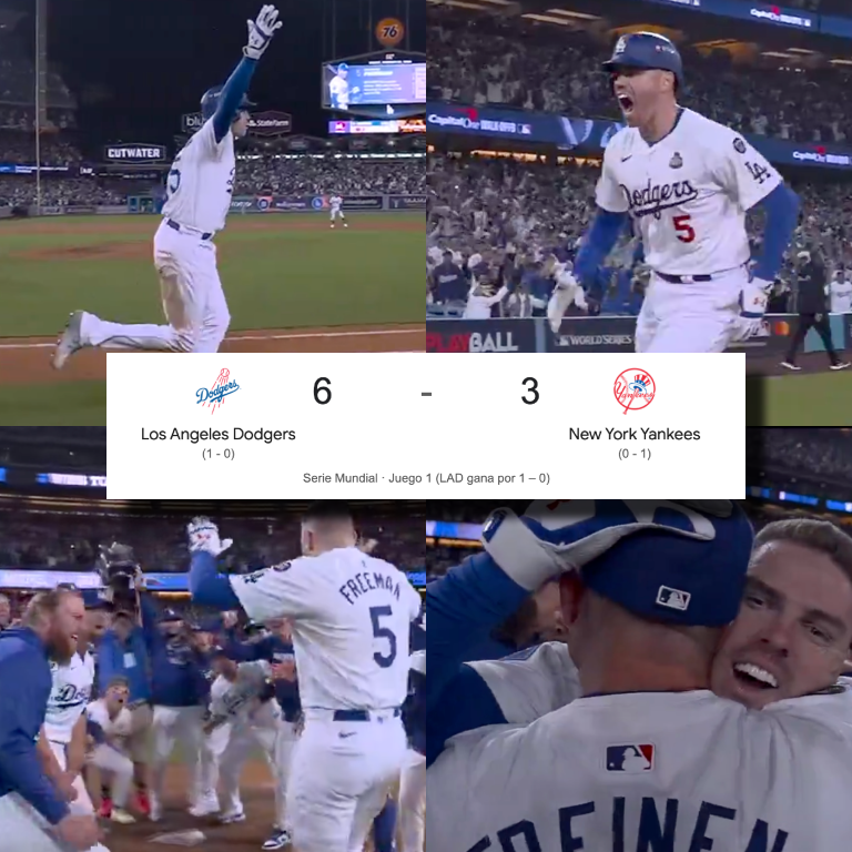 InvictosSomos's tweet photo. Serie mundial, baja de la décima, tenían 2 outs, la casa estaba llena y, sí, Freddie Freeman la voló. GRAND SLAM Y A DORMIR. Los Dodgers se llevaron el juego I con un final de auténtica locura. DE PELÍCULA.