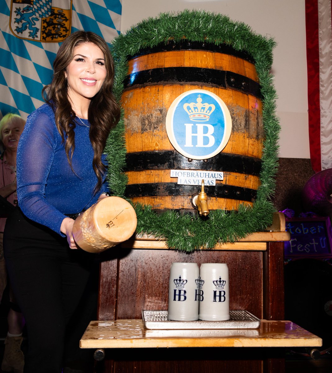 HofbrauhausLV's tweet photo. @MercedesLV tapped the keg like a pro! 🍻 Big thanks to everyone who joined us and supported the K-9 officers and their dogs with generous donations. Prost to an amazing night! 🐕🦺 #Oktoberfest2024 #SupportK9 #HofbräuhausLV https://t.co/6IRaCrgeL7