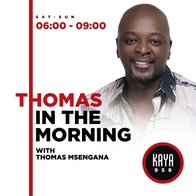 🌅 Rise &amp; shine, friends! 🎉 Welcome to #ThomasInTheMorning with <a href="/thomasmsengana/">Thomas Msengana</a> ! Tune in from 6-9 AM on Kaya 959 for your fab morning wake-up! 🎶 Fresh tunes, uplifting chats, and all the good vibes await! Let’s make those early hours FUN! ☀️✨ #MorningShow #GoodVibes