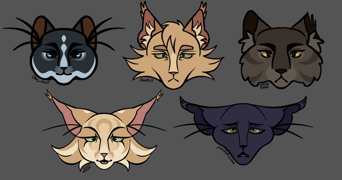 Me when I’m in a fucked up family competition and my opponents are them (AVOS family headshot designs for fun. No i do not know why Crowfrosts lines are so thick. He just deserves them.)