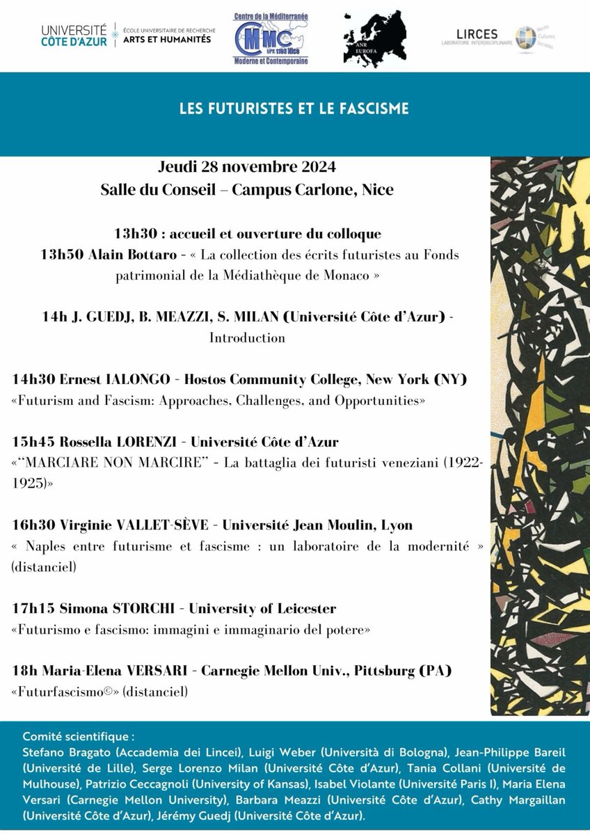 eialongo's tweet photo. So  very pleased to be asked to give the keynote address at Les futuristes  et le fascisme conference in Nice, France this November at the Université Côte d'Azur. https://t.co/jMEhbvwaGr