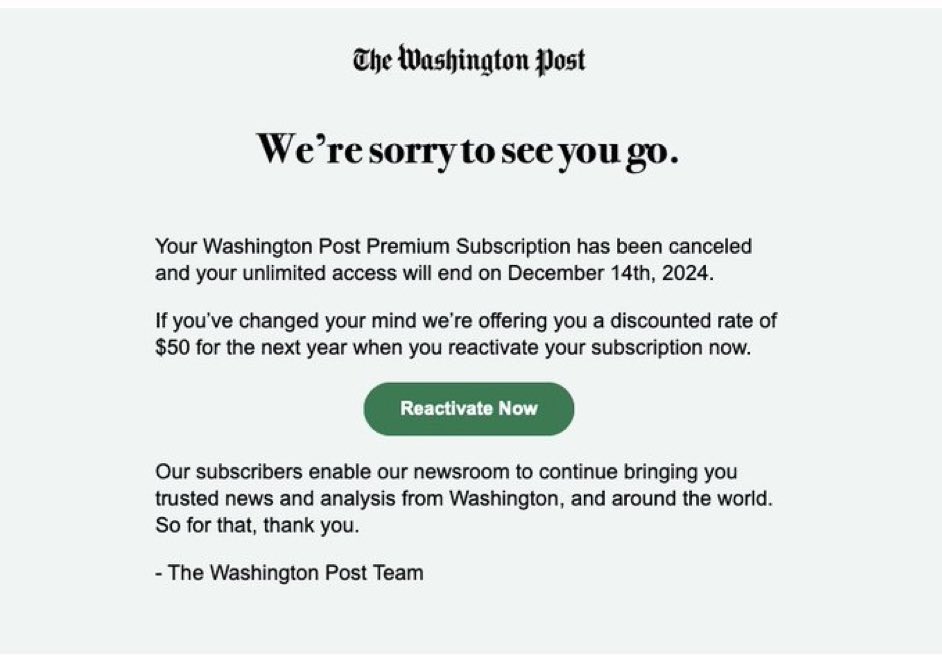 madart_ny's tweet photo. Since “Democracy dies in darkness” was a false promise, no more. #CancelWaPo https://t.co/chzDna2LQD