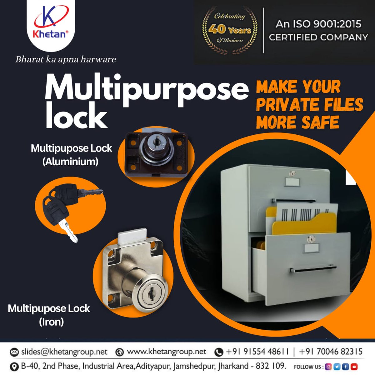 voiceofhardware's tweet image. For enquiry via WhatsApp click:- bit.ly/9155448611

#doorclosure 
#khetan #jamshedpurv #mshinges
#voiceofhardwareindustry #telescopic

KHETAN UDYOG (Jamshedpur) 
Made From TATA Sheet.
Life Time guarantee.
Make In India. 
Contact :- +91 9155448611,+91 7004682315