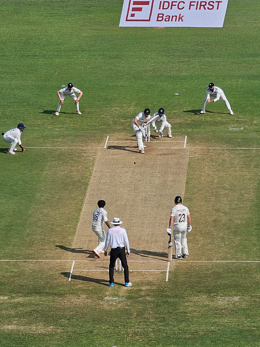Ash and Jaddu at it this morning. Did we miss a trick not to bowl Sundar? 

Your thoughts? 

Images from <a href="/sehwagism/">Kaustubh Barve</a> who is there at Gahunje to cheer along with us and <a href="/NorthStandGang/">North Stand Gang - Wankhede</a>

#IndvNZ