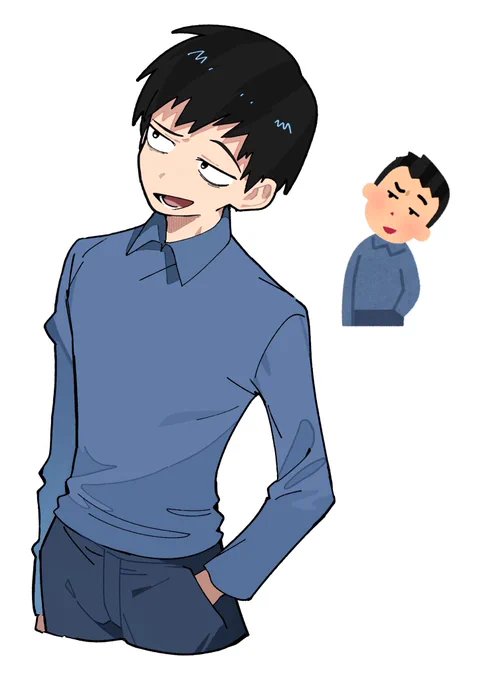 #いらすとやチャレンジポーズに表情に服装が決まった状態で描くから楽だし楽しい( ˘ω˘ ) 