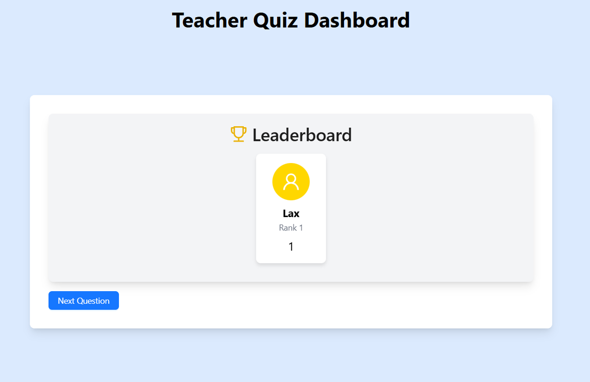 TheLaxmanKC's tweet photo. 🚀 Just Launched: Uizzy - A Real-Time Quiz App!

Excited to share Uizzy! Built with React and Supabase, it helps teachers host quizzes and track progress.

Highlights:

💡 Real-time updates
🏆 Scoring
🌐 Responsive UI
🔗 https://t.co/cPdZNod3vu

#WebDev #React #Supabase #QuizApp https://t.co/himCxXaMZh