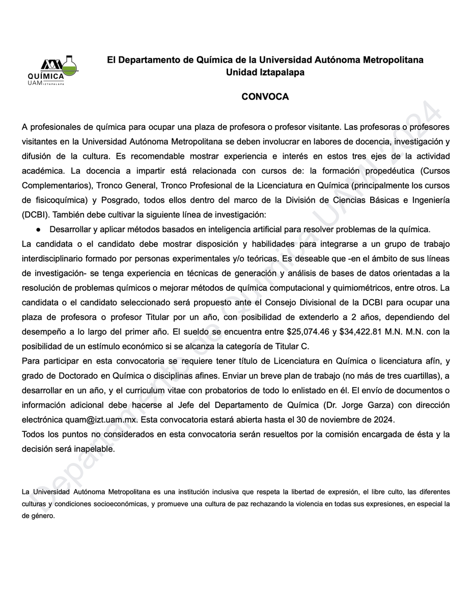 Departamento de Química UAMI tweet media