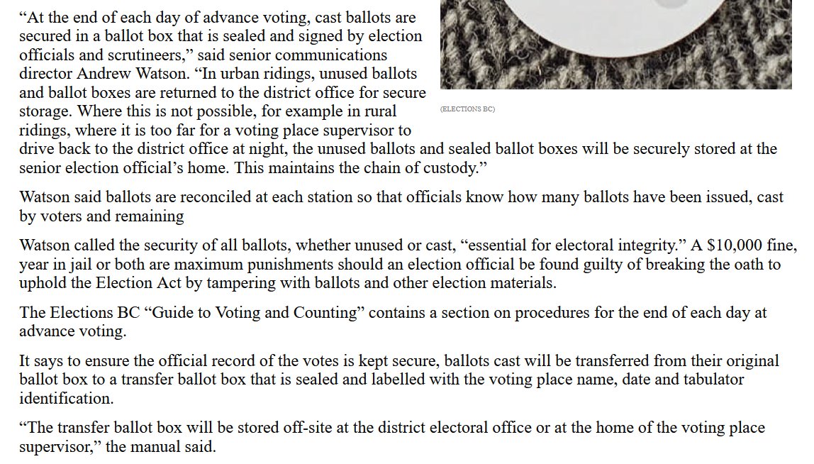 WAIT, hold on a second, Elections BC just admitted that British Columbia election supervisors can keep sealed ballot boxes IN THEIR HOMES?! How is this not a massive security risk?