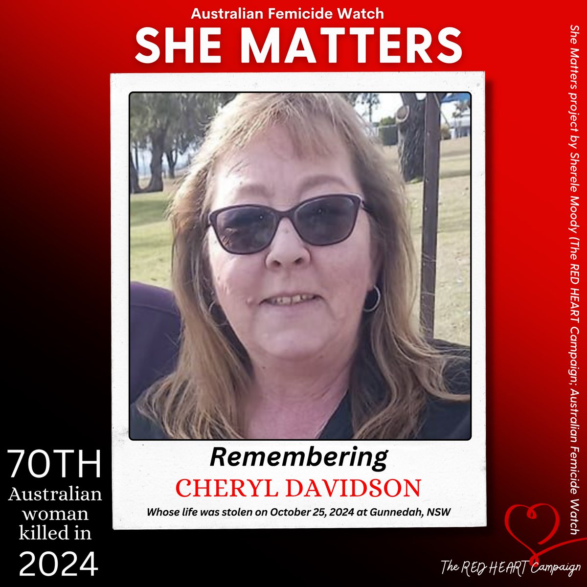 ShereleMoody's tweet image. ❤️SHE MATTERS: CHERYL DAVIDSON!❤️

Eight! That's how many sons have allegedly killed their Australian mothers this year. I'm no mathematician, but I reckon this means 11% of women lost to violence had their lives erased by the men they spent years feeding, housing, educating,…