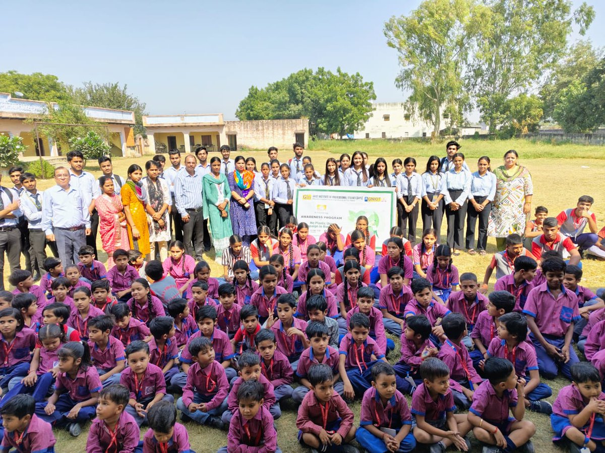 GNIOTCollege's tweet photo. The UBA Club of #GIPS held a 'No Plastic Use' campaign at Imalyaka Village primary school, educating the community on plastic dangers. Students created posters promoting a plastic-free lifestyle. More sustainability efforts are on the way!

#NoPlasticUse #SustainableLiving #GNIOT https://t.co/9ePk0sdORg