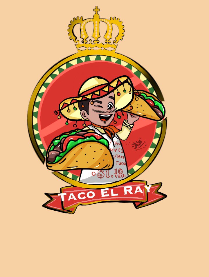 El Taco Ray! 
An illustration I worked for a client. People like her are those who make it seem as though artists are overbearing on receiving upfront payment for commissioned illustrations. She went off with the work and payment till date. 
I’m open for commissions though!!! 😊